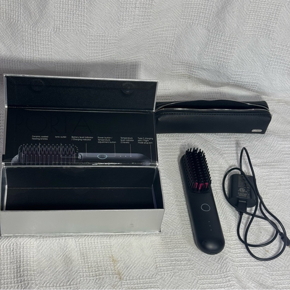 TYMO Porta Heated Brush Straightener 3 settings mini Portable